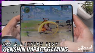 Samsung Galaxy Z Fold 5 Genshin Impact Gaming test  Snapdragon 8 Gen 2 for Galaxy 120Hz Display [upl. by Nivlek]