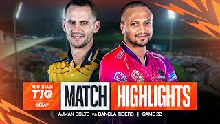 2024 Abu Dhabi T10 I Match 22 Highlights Ajman Bolts vs Bangla Tigers  Season 8 [upl. by Ecnarwal]