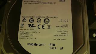 Seagate Skyhawk ST8000VX0002 8TB HDD SpinupSpindown [upl. by Kassity807]