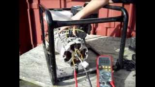 Electricity Generator Brushless Alternator Testing  Generator with a capacitor [upl. by Friedlander]