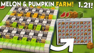 Minecraft Melon amp Pumpkin Farm 121 Tutorial  Melon amp Pumpkin Farm In Minecraft Java amp Bedrock [upl. by Xanthus]