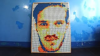 PewDiePie Portrait Made with Rubiks Cubes [upl. by Twitt]