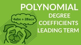 ʕ•ᴥ•ʔ Identify coefficients leading term leading coefficient and degree of a polynomial [upl. by Aurelius]