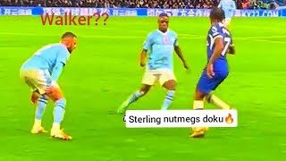 Sterling nutmegs Doku🔥 Walker shocked😲 [upl. by Atsilac]