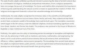 Why were the early Muslim caliphs so interested in preserving the ideas of ancient science [upl. by Meijer]