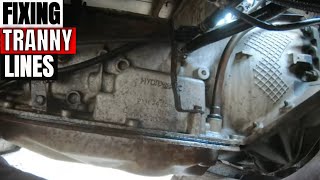 Fixing transmission lines on a GMC W4500 or NPR and Chevy [upl. by Tapes538]