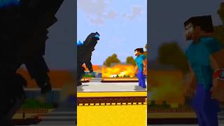 Godzilla vs super steav shorts shortsfeed herobrine ytshorts minecraftanimation minecraft [upl. by Anilok]