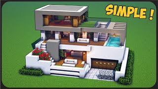 Cara Membuat Rumah Modern Simple 3 Lantai   Minecraft Modern Pt91 [upl. by Leisha196]