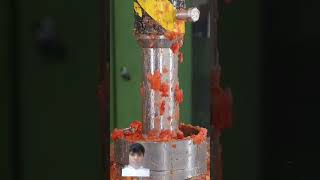 Tomatos vs 150 ton hydraulic press machine😱hydraulicpress crushing trending [upl. by Clive]