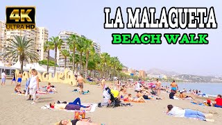 MALAGA Spain Beach Walk Playa La Malagueta april 2024  Costa Del Sol Andalusia 4K [upl. by Otina]