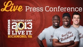 Pierre Garcon Training Camp Press Conference 072713 [upl. by Eiramlatsyrc]