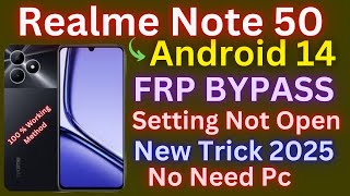 All Realme Android 14 Frp BypassUnlock Google Account Lock  Fix Setting Not Open 2025 New Method [upl. by Inaffit576]