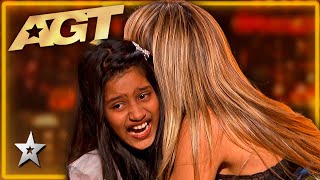 9 Year Old Wins the Golden Buzzer With Her POWERFUL Voice on Americas Got Talent 2024 [upl. by Adlesirk]