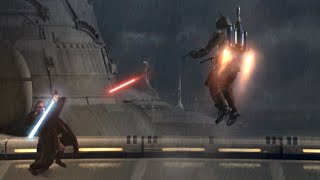 ObiWan Kenobi vs Jango Fett 4K HDR  Star Wars Attack of the Clones [upl. by Yelak]