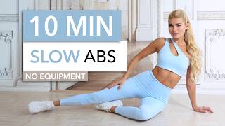 10 MIN SLOW ABS  no hectic no sweat kind of elegant intense burn  Sixpack Workout [upl. by Atilrac]