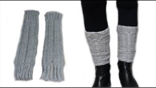 Tricotin  Tuto Guêtres  Loom knitting leg warmers [upl. by Caraviello789]