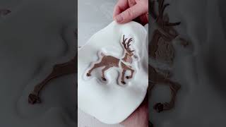 Using our other reindeer colour stamp 🤪 fondant fondantcookies cookies christmascookies baking [upl. by Dranreb]