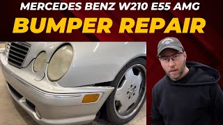 2001 Mercedes Benz W210 E55 AMG Front Bumper Repair craftsman [upl. by Bowler]