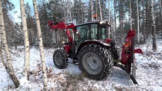 Massey Ferguson 5711 Igland 60 forestry work [upl. by Nrehtac]