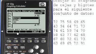 Gráfico de cajas y bigotes con la calculadora hp 50g [upl. by Darin]