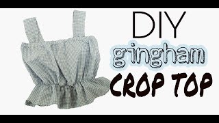 DIY CROP TOP GINGHAM  CAMISA CORTA  Katirya Rodriguez [upl. by Hannaj814]