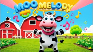 MOO MELODY FUN COW SONG FOR KIDS  DANCE WITH FARM FRIENDSCowSong NurseryRhymes FarmAnimals [upl. by Kirstyn979]