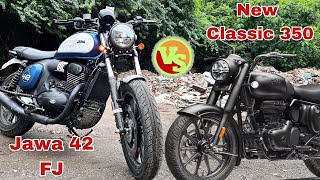 Jawa 42 FJ Vs New Classic 350  New Classic 350 2024 Model Vs New Launch Jawa 42 Fj Classic vs Jawa [upl. by Emad]