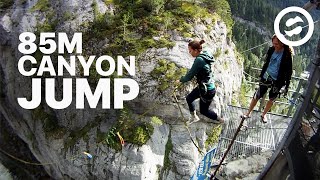 85 Meter 278 Feet Canyon Jumping  Interlaken Switzerland [upl. by Vanthe]