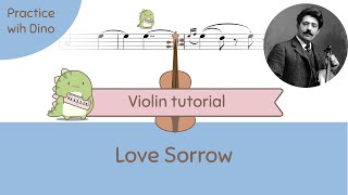 Love Sorrow Liebesleid by Kreisler Violin Tutorial  Play along  Playing partner [upl. by Kopaz]