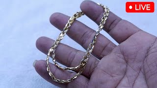 How to make a small but beautiful 18k gold necklace 🔥🔨 gold18k viral video jewelry [upl. by Dira]