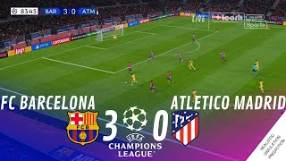 FC BARCELONA vs ATLETICO MADRID 30 • MATCH HIGHLIGHTS  VideoGame Simulation amp Recreation [upl. by Amalita]