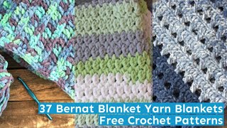 37 Bernat Blanket Yarn Blankets Free Crochet Patterns [upl. by Urbano]