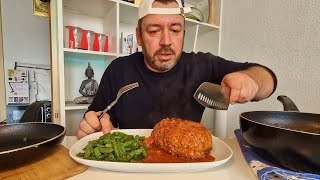 Hackbraten mit ButterbohnenREZEPT [upl. by Arrim]