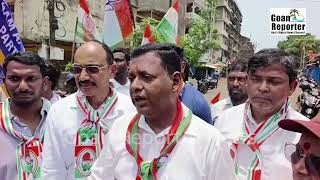 Goan Reporter Congress candidate Capt Viriato Fernandes along with supporters campaign at Baina [upl. by Akemahc]