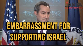 US official Matt Miller embarrassed over blind support to Israel on ICC warrant  Janta Ka Reporter [upl. by Eirellam]