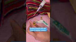 Broken ampule technique cannula injection doctor neet medicalstudent bscnursing paramedical [upl. by Ledoux700]