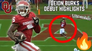 Deion Burks SCORES 3 TOUCHDOWNS in Oklahoma Debut 🔥 2024 College Football [upl. by Ailemaj]