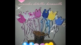 recuerdos baby shower brochetas y corsage [upl. by Enelloc]