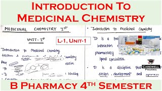 Introduction to medicinal chemistry  L1 Unit1  Medicinal Chemistry 1  b pharmacy 4th sem [upl. by Elleraj139]