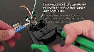 “TimeSaver” IPunch Termination Tool for CAT5e CAT6 CAT6A Shielded Keystone Jacks by VC [upl. by Dianne950]