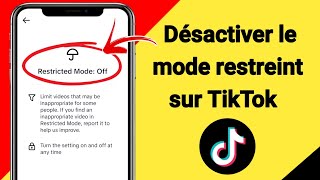 Comment désactiver le mode restreint sur TikTok  Désactiver le mode restreint de TikTok [upl. by Hardan544]