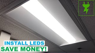 LED Troffer Retrofit Kit Installation to Replace Old Fluorescent Lighting [upl. by Otokam]