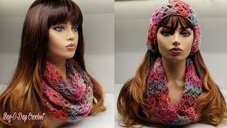 How To Crochet  An Easy Cowl  Unforgettable Romance  BagODay crochet Tutorial 565 [upl. by Sheehan]