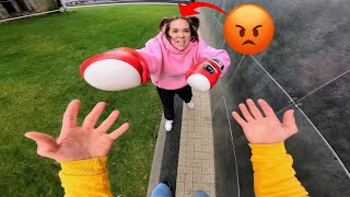 ESCAPING CRAZY BOXING GIRL Funny ParkourPOV Christmas [upl. by Kleper]