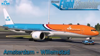 B777300 KLM  Amsterdam AMS to Willemstad CUR [upl. by Bannerman848]