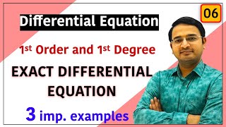 Exact Differential Equations in Hindi  Differential Equation of first Order and first Degree [upl. by Ydnirb]