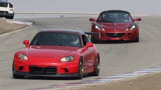 Honda S2000 vs Lotus Elise  Buttonwillow 13cw [upl. by Ertnom]