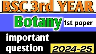 bsc 3rd year botany important questions 202425 bsc botany [upl. by Noemys]