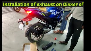 Exhoust Modification on Gixxer  Instalation of Akrapovic exhoust on Gixxer sf  Modifiexd Gixxer SF [upl. by Delisle]