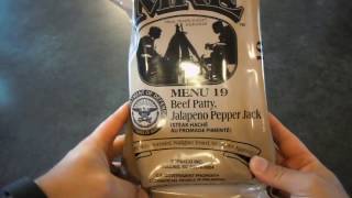 MRE Review  Menu No 19  Beef Patty Jalapeno Pepper Jack [upl. by Oinotnas]